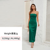 Fongt Women's Solid-Colored Tight-Back-Sined Dress