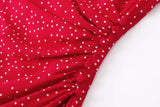 Fongt Women's V-Neck Red-Red Floral Short-Sleeved Dress 23075
