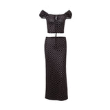 Fongt 2024 New Fashion Temperament Ins Spice Girl Bohemian Belt Floral Top Half Skirt