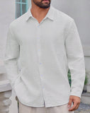 Fongt Men's Casual Striped Young Long Sleeve Shirt