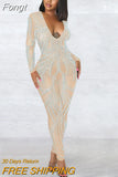 Sparkle Black Silver Rhinestones V Neck Sheer Jumpsuits Women Glitter Long Sleeve Mesh Crystal Romper Nightclub