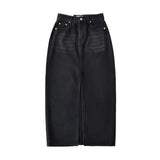 Trendy Women's Dress Front Forked Denim Skirt New Retro Spicy Girl Style High Waist And Middle Hip Skirt-Outfit