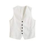 Fongt Women's Linen-Blend Vests In Spring And Summer 2025S + Shorts Sets Of Trendy Brands