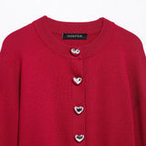 Fongt Homemade New Women's Classic Heart-Shaped Button Knitted Coat 5536/032