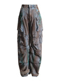 Fongt New Fashion Loose Multi-Pocket Heavy Industry Graffiti Overalls Jeans Trousers Woman-Outfit
