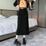 Fongt New Autumn And Winter Port Style Retro Skirt Thicker Wicked Skirt Long Bag Hip Skirt Open Skirt