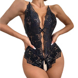 Sex Underwear Pajamas Open Brothing Collar Cross-Lace Lace Lace