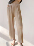 Fongt Folded 2025 New Fish Scale Pants Show Thin Set Of Leisure Pants Tight Waist Multi-Color Temperament Lazy Wind