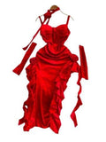 Fongt Red Velvet Sling Dress Woman Irregular Opening Sexy Bag Hip Heavy Industry Dress Dress 0453