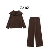 Fongt Homemade New Women's Side Striped With Knitting Knitting Trousers