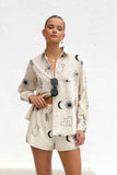 Fongt Summer Comfortable Casual Shirt Suit Short-Sleeved Cardigan Home Two-Piece Set-23064-Outfit