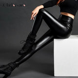 Warm Leather Leggings Women Autumn Winter Black Thick Pu Leather Leggings Thin Fashion High Waist Push Up