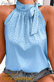 Off Shoulder Halter Lacing Chiffon Women's Blouses Elegant Fashion Solid Sleeveless Shirt Pullover Vest Tops Women
