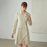 Dresses For Women Solid Color Irregular Suit Dress Long Sleeve 2021 Autumn New Temperament Professional Skirt