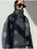 Fongt Autumn/Winter 2025 Fashion Personality Zipper Style Dazzling Dazzling Jacket Jacket This Jacket
