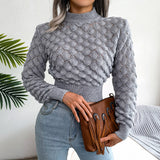 Fongt Wind Shooting 2025 Autumn And Winter Three-Dimensional Rhumus Long-Sleeved Umbilical Knitted Sweater Women's Clothing