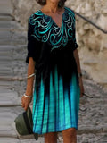 Elegant Floral Print Dress 703-1-Outfit