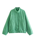 Fongt Autumn And Winter New Women's Casual Multi-Color Loose Wool Jacket Dark Buckle Collar Jacket