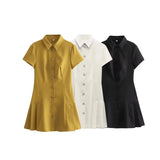 Fongt Women's Fashion Casual Shirts With A New Summer 2025 Mini Dress