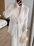 Fongt Folding Daily Commuter Shirt Women Folded Single-Caught Open Shirt 25 Summer New Air Conditioning Shirt