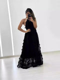 Fashion Hanging Neck Three-Dimensional Flower Cake Showback Dress 2025 Spring And Summer