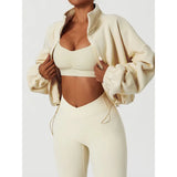 Fongt Loose Rope Zippered Sweater Fashion Hot Girl Dress Thick Sports Coat Peumen Autumn Winter