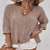Fongt Spring-Summer Sale Of New Women's Collar Button-Killey Long Sleeves
