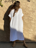 Fongt Cotton Crepe Beach Smock Bohemian Beach Dress Bikini Swimsuit Sun