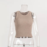 Fongt Vest Women 2025 Summer Solid Color Repair Thread Inside The Top Wearing Short Y2K Vest