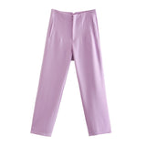 Fongt Workplace Women's Display High Waist Waist Suit Trousers 38 Color Reduced Age And Ankle Pants