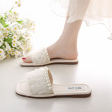 Fongt Slippers Women's Summer Flat Bottom 2025 New Fairy Wind Korean Version With Skirt Small Fragrant Wind Flat Bottom One-Word Drag