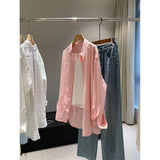 Fongt White Linen Shirt Women's Summer Thin Loose Temperament Old Money Cotton Linen Shirt Sunscreen Top