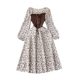 Fongt Dress With French Bumpy Dress Broken Floral Dress Color Two Pieces Of Sweet Fake Dress Long Sleeves