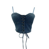 Fongt Beat With Chest Pad Adjustable Strap With Denim Vest Strap Strap Slings Bras