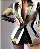 Fongt New Casual Print Fashion Small Suit Women's Suit