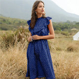 Butterfly Sleeve Ruffles Medium Long Vacation