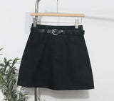 Real Shooting Kin Color High-Rise Thin Bag Hip Skirt 2025 New Hundred With Belt A Short Skirt