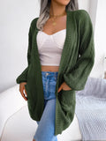 Fongt And Winter Lantern Sleeve Casual Pocket Cardigan Sweater Coat Explosion Women's Clothing