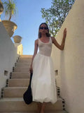Fongt Mesh Vest Sweet Splicing Fake Two-Piece Self-Sightament Dress 2025 Summer New