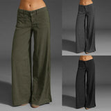 2023 ZANZEA Vintage Elegant Wide Leg Pants Women's Summer Trousers Button Front Zip Turnip Causal Turnip Pantalon 7 703-1-Outfit