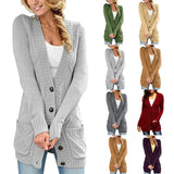 Fongt Long Coat Women's Long Dress Long Female Solid Color Mah-Button Cardigan Long-Sleeved British Style