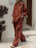Fongt Long-Sleeved Shirt Loose Set 2025 New Women's Two-Piece Suit