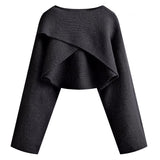 Fongt Dress 2025 New Sea-Going Cross-Sleeved Knitted Shawl Jacket Design Sweater Woman
