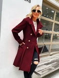 Fongt Autumn And Winter New Long Haired Women's Coat Ebay Large-Size Coat Wish Double Buckle