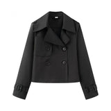 Fongt Women's 2025 New Double-Dbutled Short Wind Coat