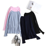 Women Casual Long Sleeve T-Shirts Spring Autumn Solid Pullovers Elastic Tees Shirts Female Streetwear Base Cotton Tees Top-Outfit