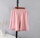 Summer Cotton Sets Women Casual Two Pieces Short Sleeve T Shirts and High Waist Short Pants Solid Outfits