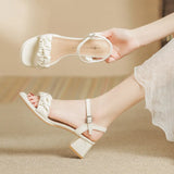 Fongt New 2023 Summer Thick Heel Sandals For Women To Wear A Soft Bottom With A Fairy