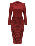 2025 New Women's Dress Sexy Bag Hip Hot Diamond Fork Long Sleeve