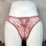 Fongt Strapped Bow Lace Thong Sexy Thong Cotton Crotch Low-Rise Lady T-Shirt Trousers